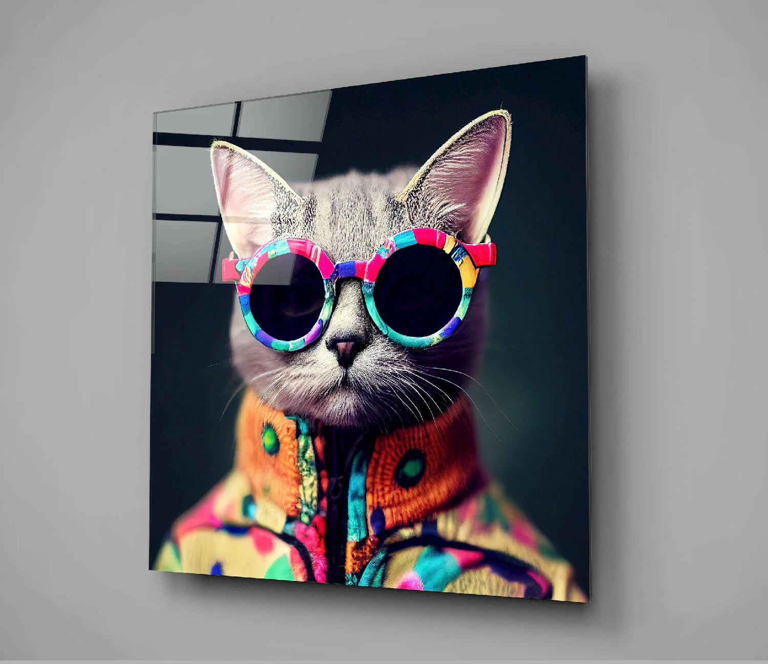 The Coolest Cat Glass Wall Art || Designer Collection - Image 2