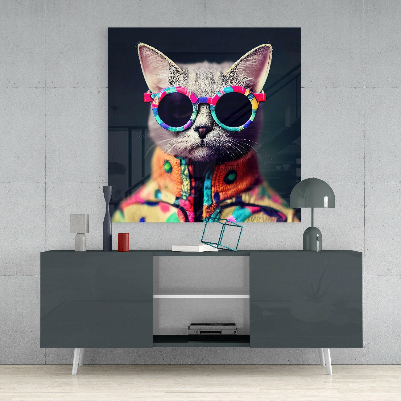 The Coolest Cat Glass Wall Art || Designer Collection - Image 4