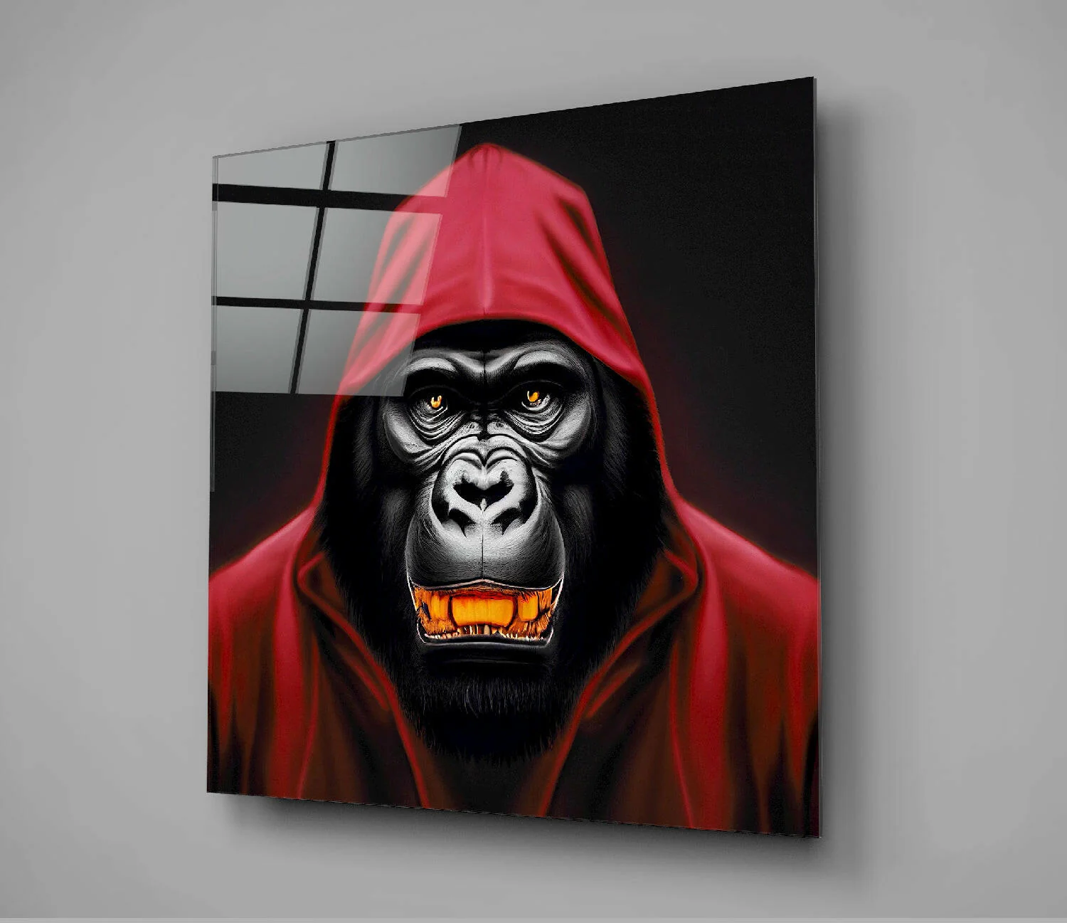 Angry Smile Glass Wall Art  || Designers Collection - Image 2