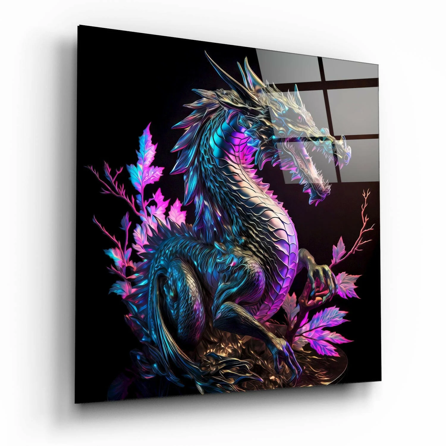 Dragon's Anger Glass Wall Art || Designers Collection