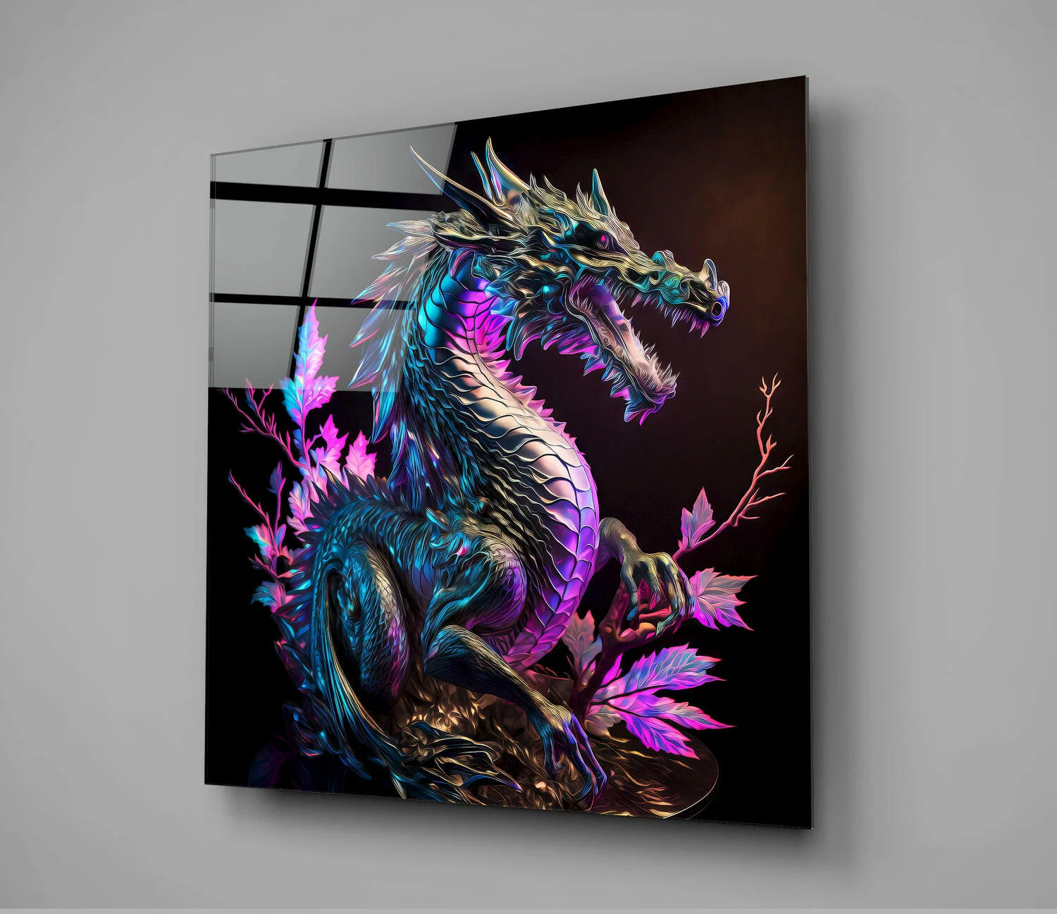 Dragon's Anger Glass Wall Art || Designers Collection - Image 2