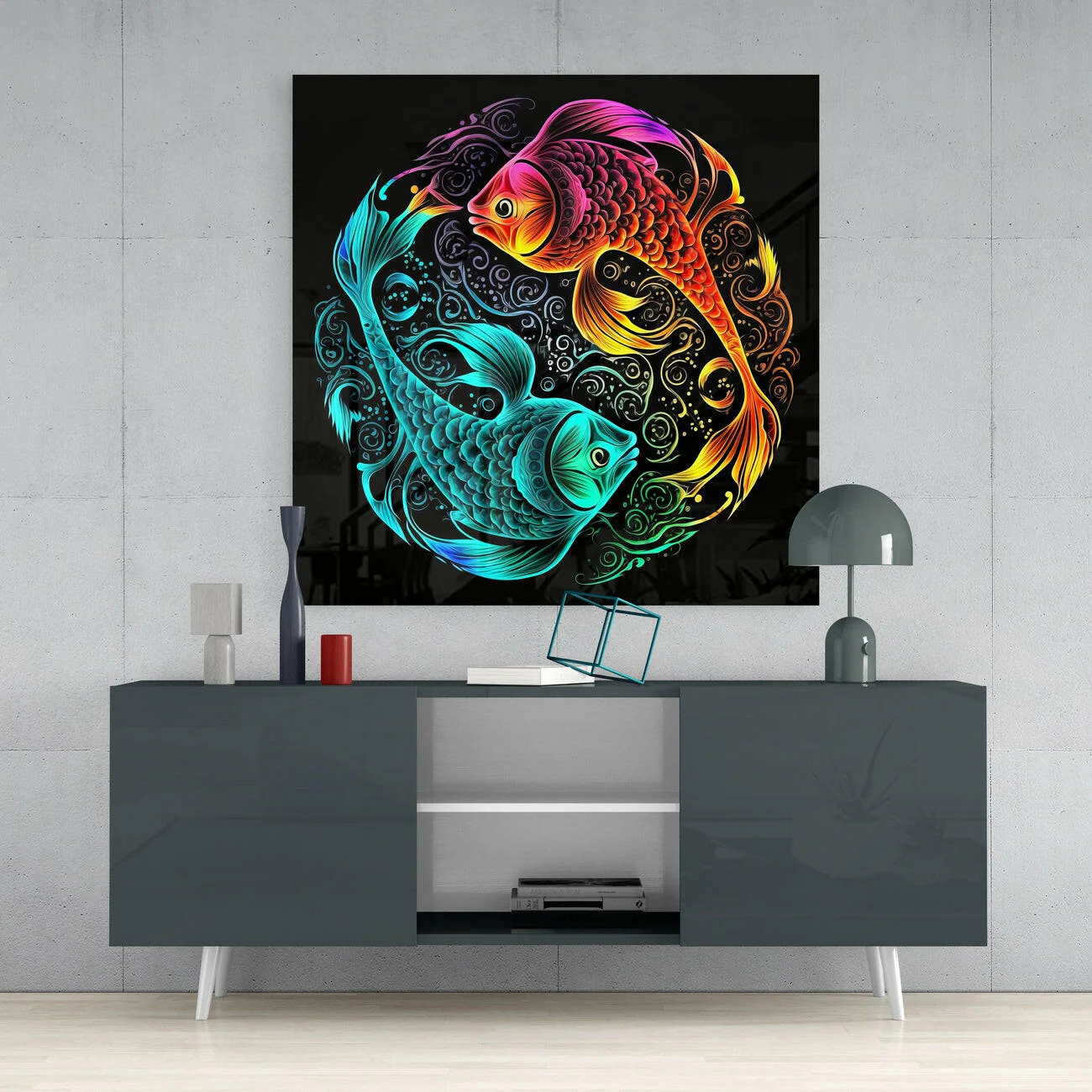 Ying and Yang Glass Wall Art || Designer Collection - Image 4