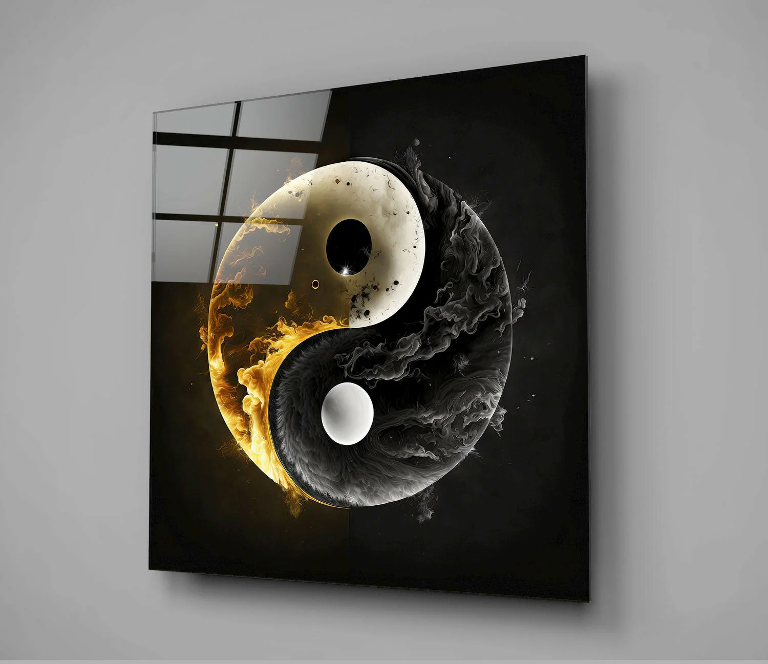 Ying and Yang Glass Wall Art  || Designer Collection - Image 2