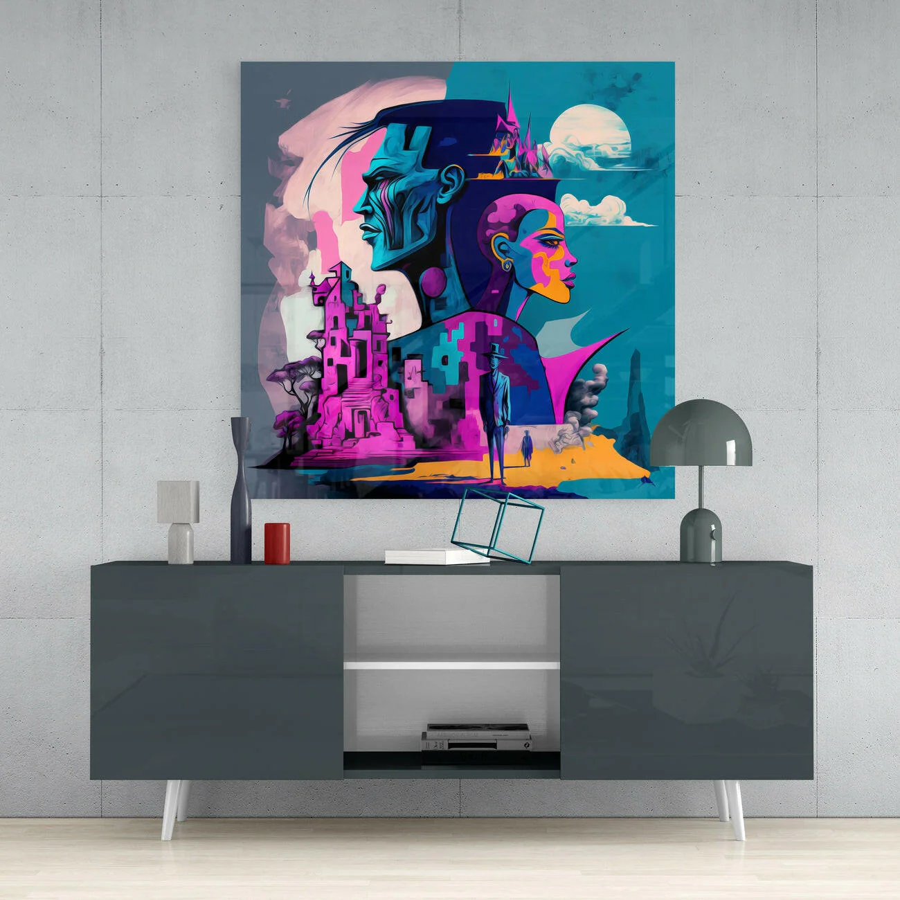 Picasso's Mind Glass Wall Art  || Designer Collection - Image 4