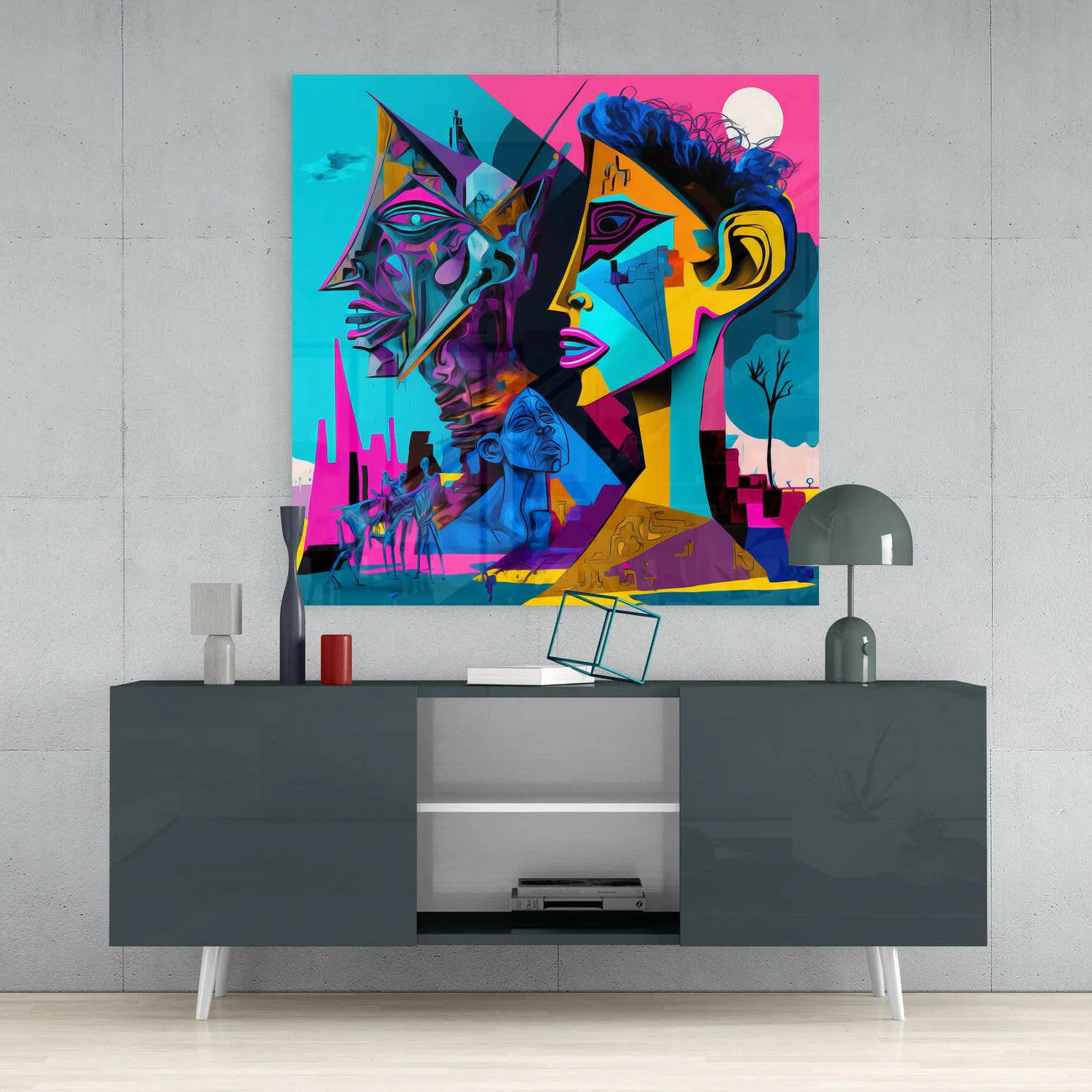 Picasso's Mind Glass Wall Art || Designer Collection - Image 4