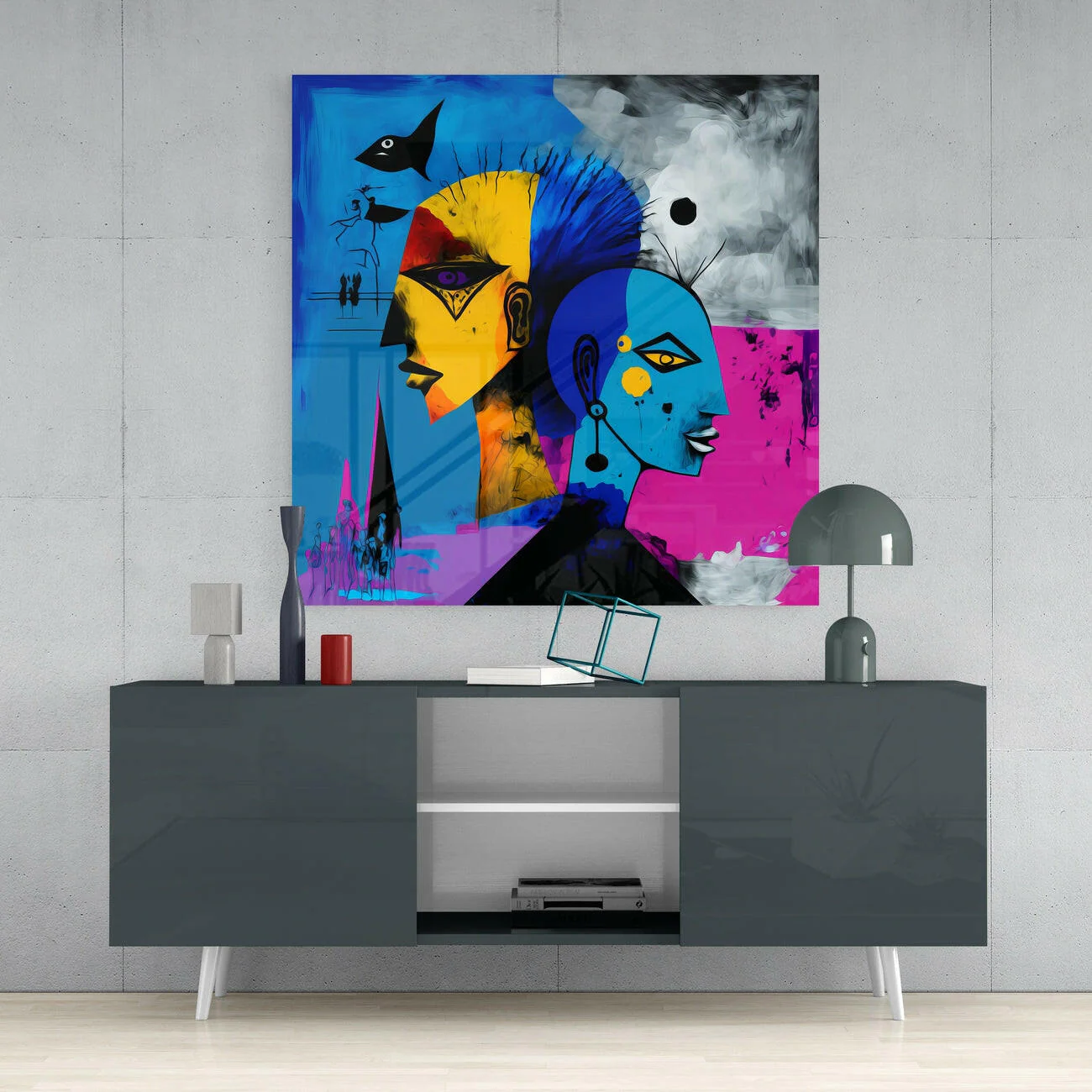 Picasso's Mind Glass Wall Art || Designers Collection - Image 4