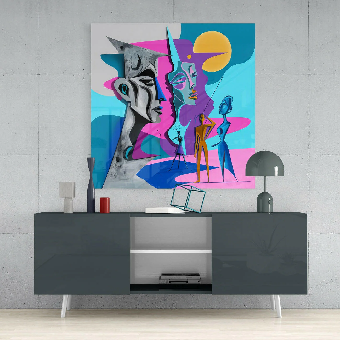 Picasso's Mind Glass Wall Art || Designer Collection - Image 4