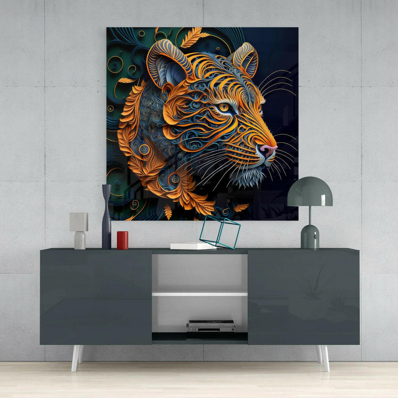 Tiger Glass Wall Art  || Designers Collection - Image 4