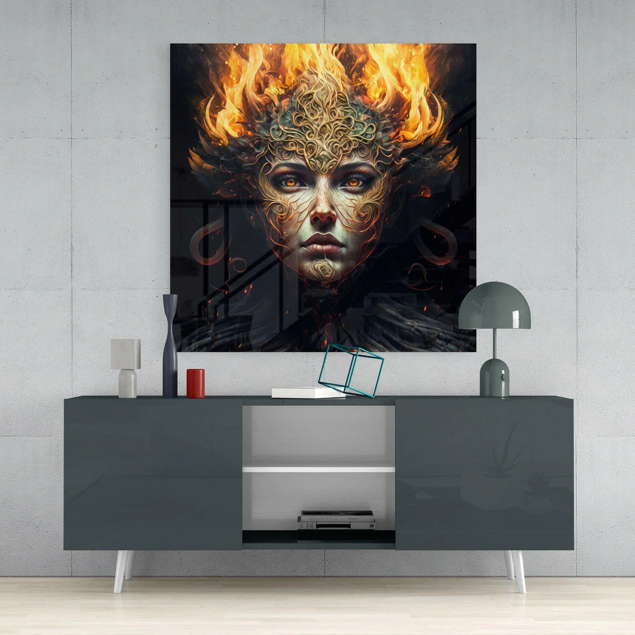 The Wrath of the Woman Glass Wall Art  || Designer Collection - Image 4
