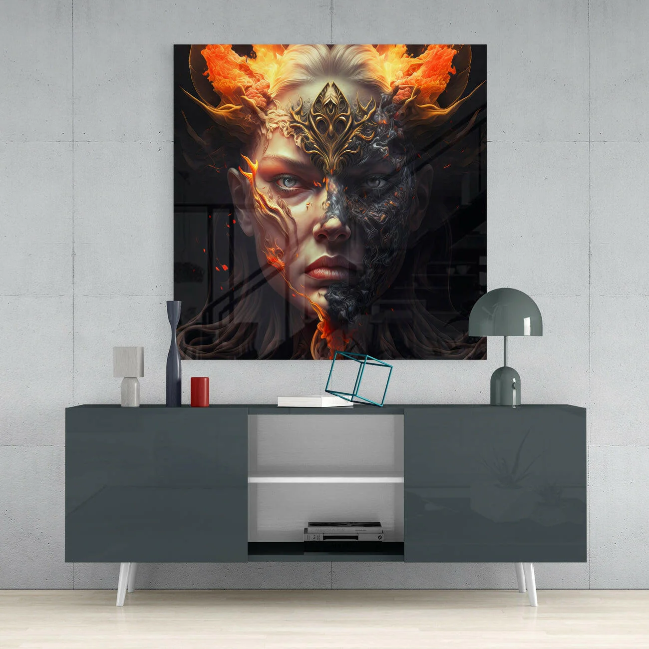 The Wrath of the Woman Glass Wall Art  || Designer Collection - Image 4
