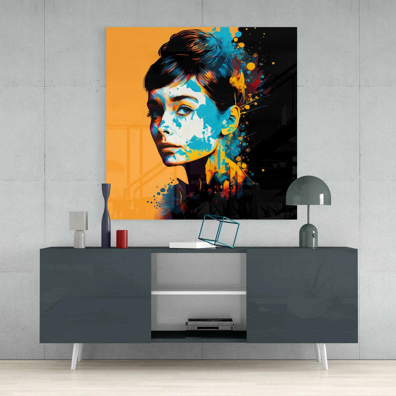 Audrey Hepburn Glass Wall Art  || Designers Collection - Image 4