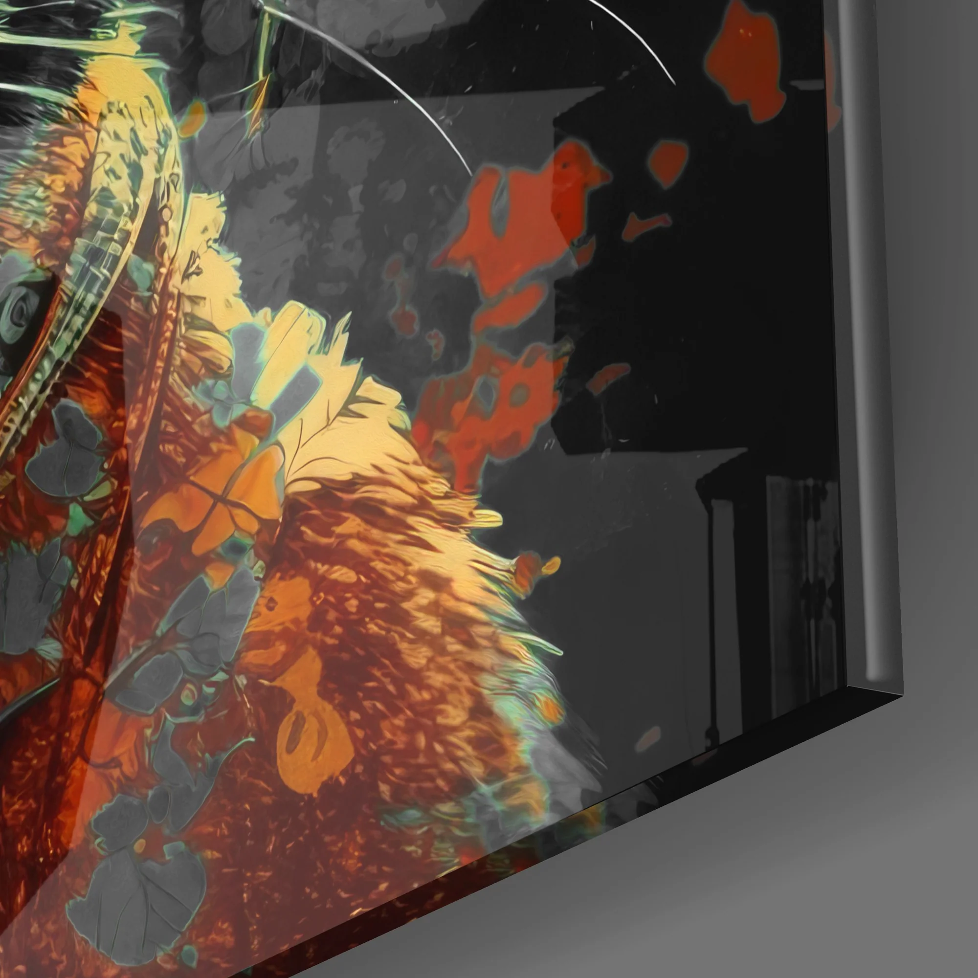 Intellectual Cat Glass Wall Art  || Designers Collection - Image 3
