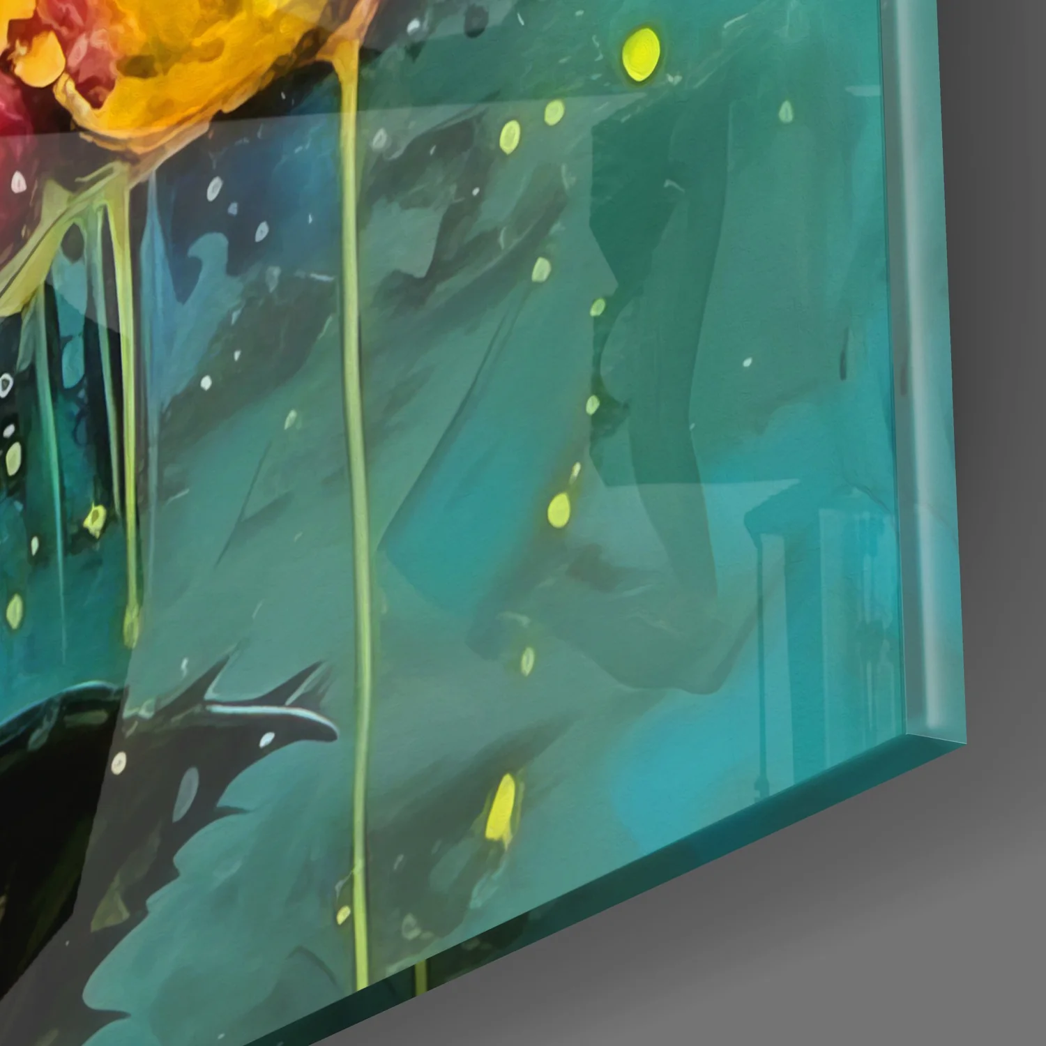 Yellow Rose Glass Wall Art - Image 3