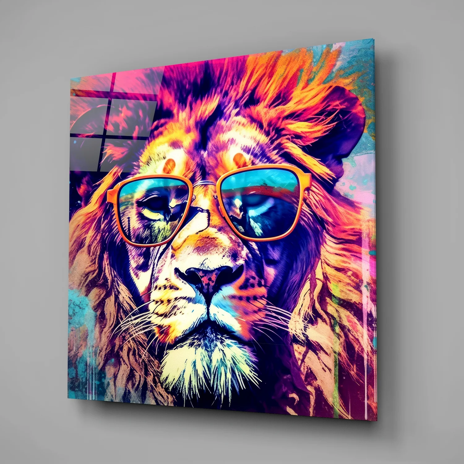 Cool Lion Glass Wall Art - Image 2