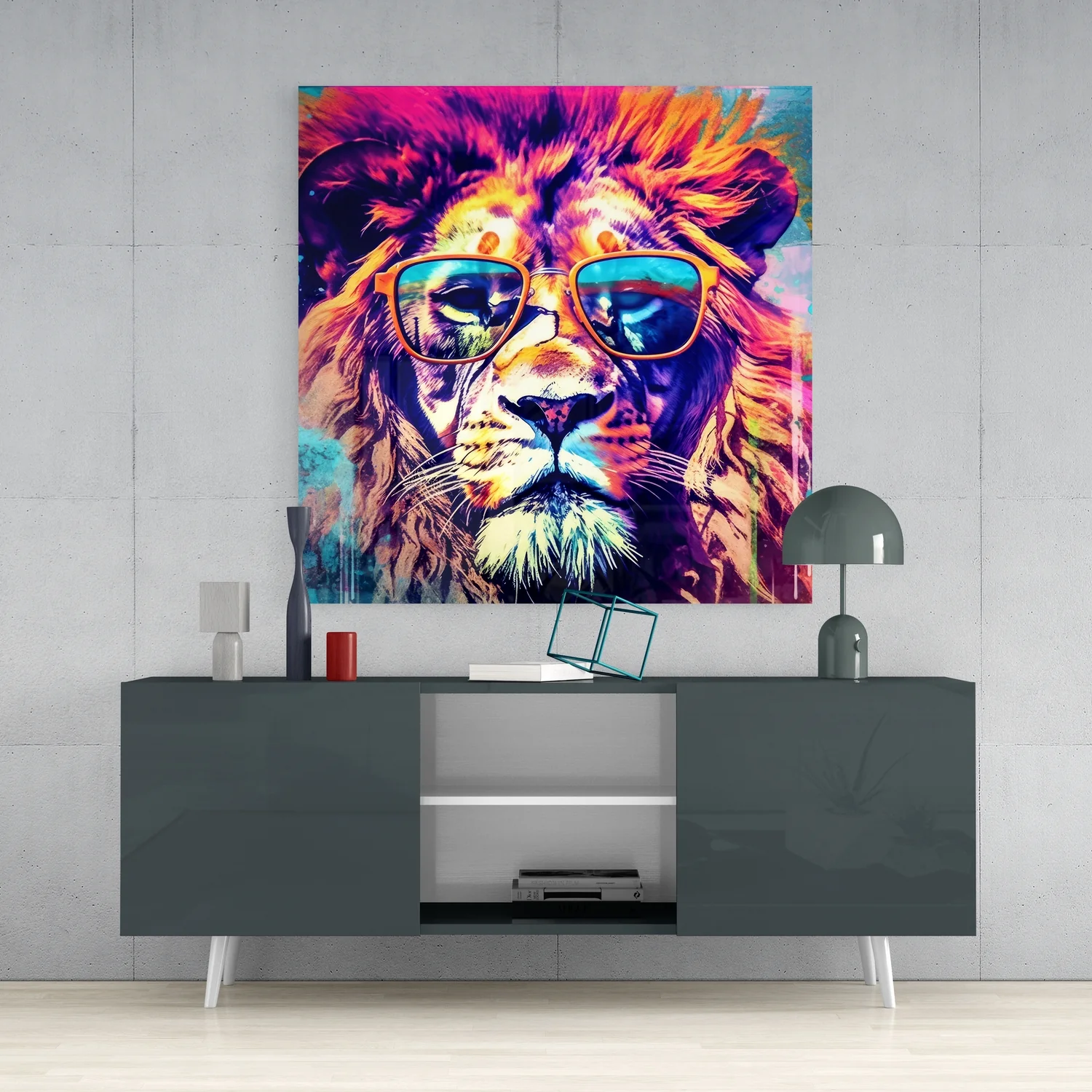 Cool Lion Glass Wall Art - Image 4