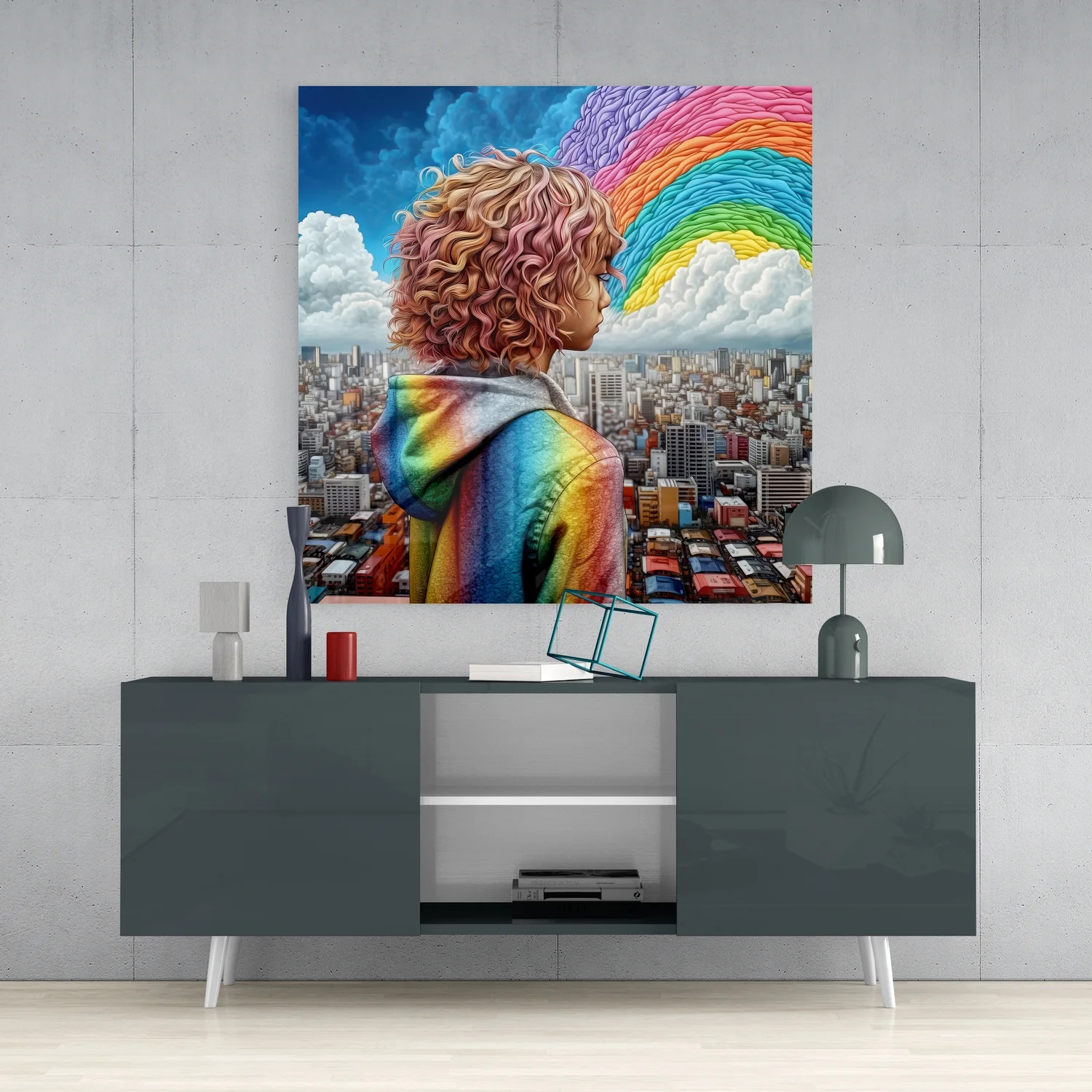 Rainbow Dreams Glass Wall Art - Image 4