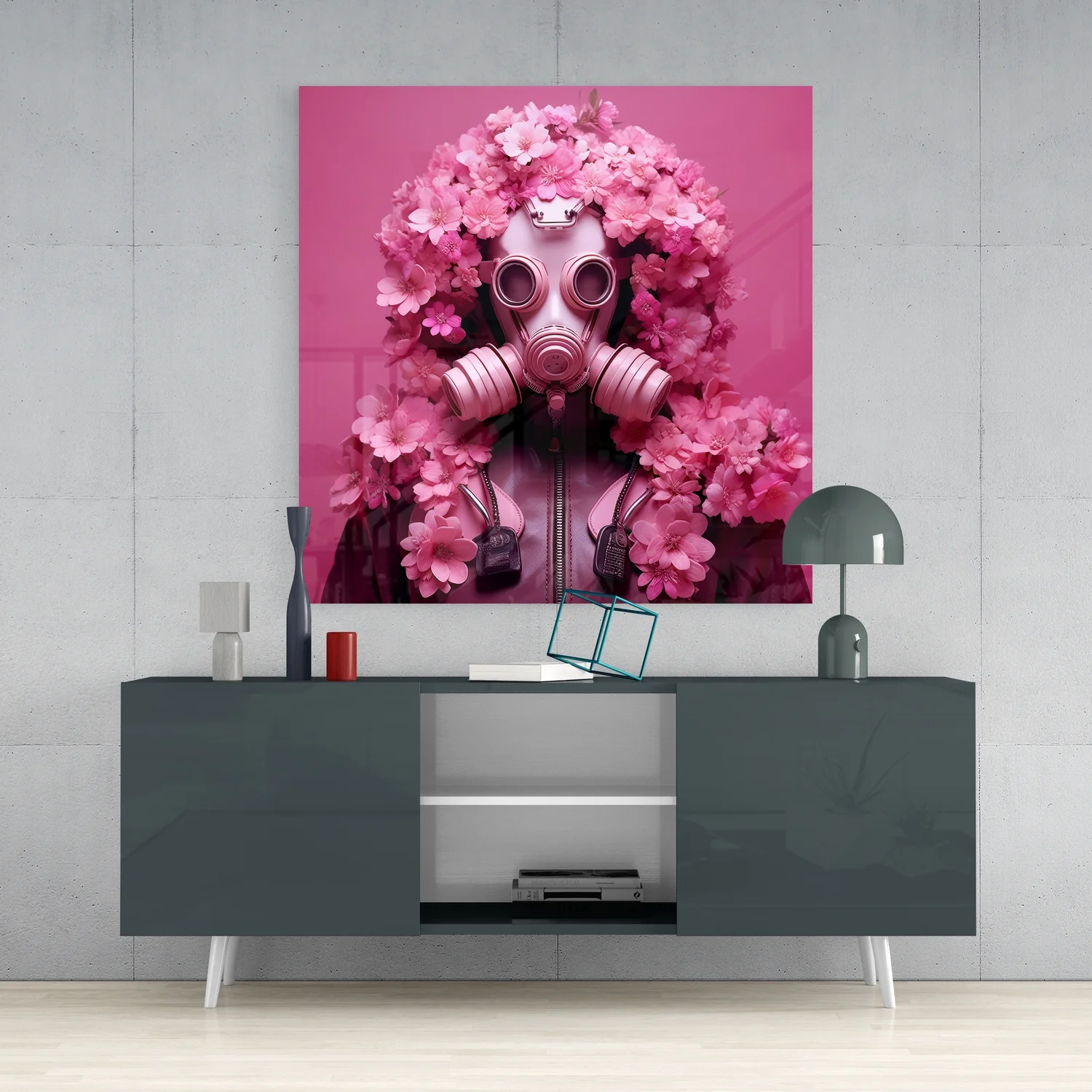 Flower Mask Glass Wall Art - Image 4