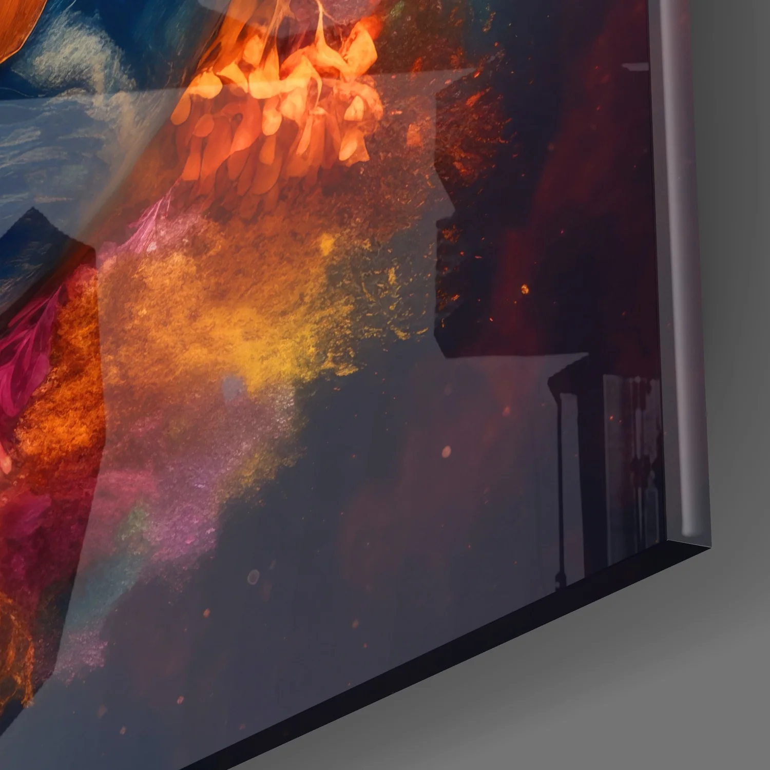 Color Explosions On Earth Glass Wall Art|| Designer's Collection - Image 3
