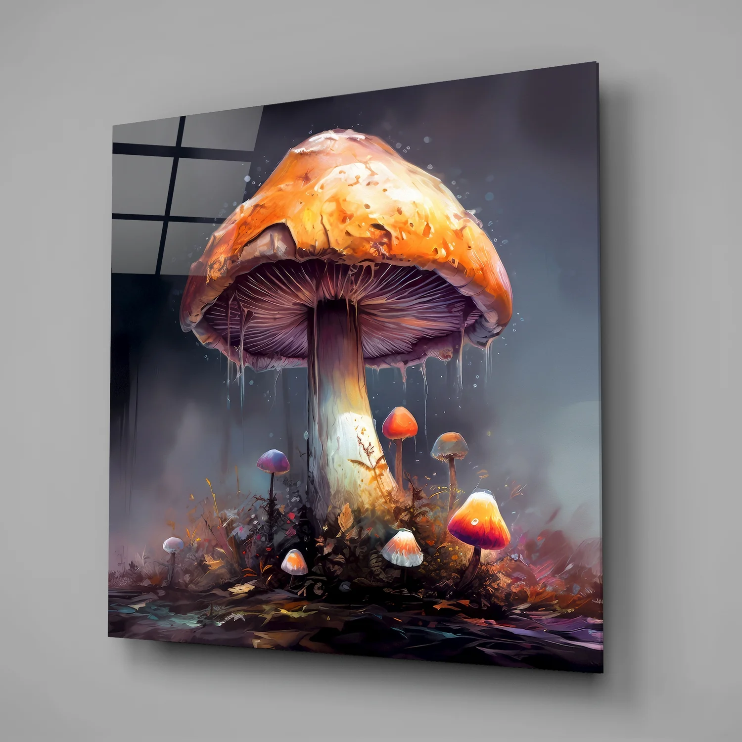 Mushroom Glass Wall Art|| Designer's Collection - Image 2
