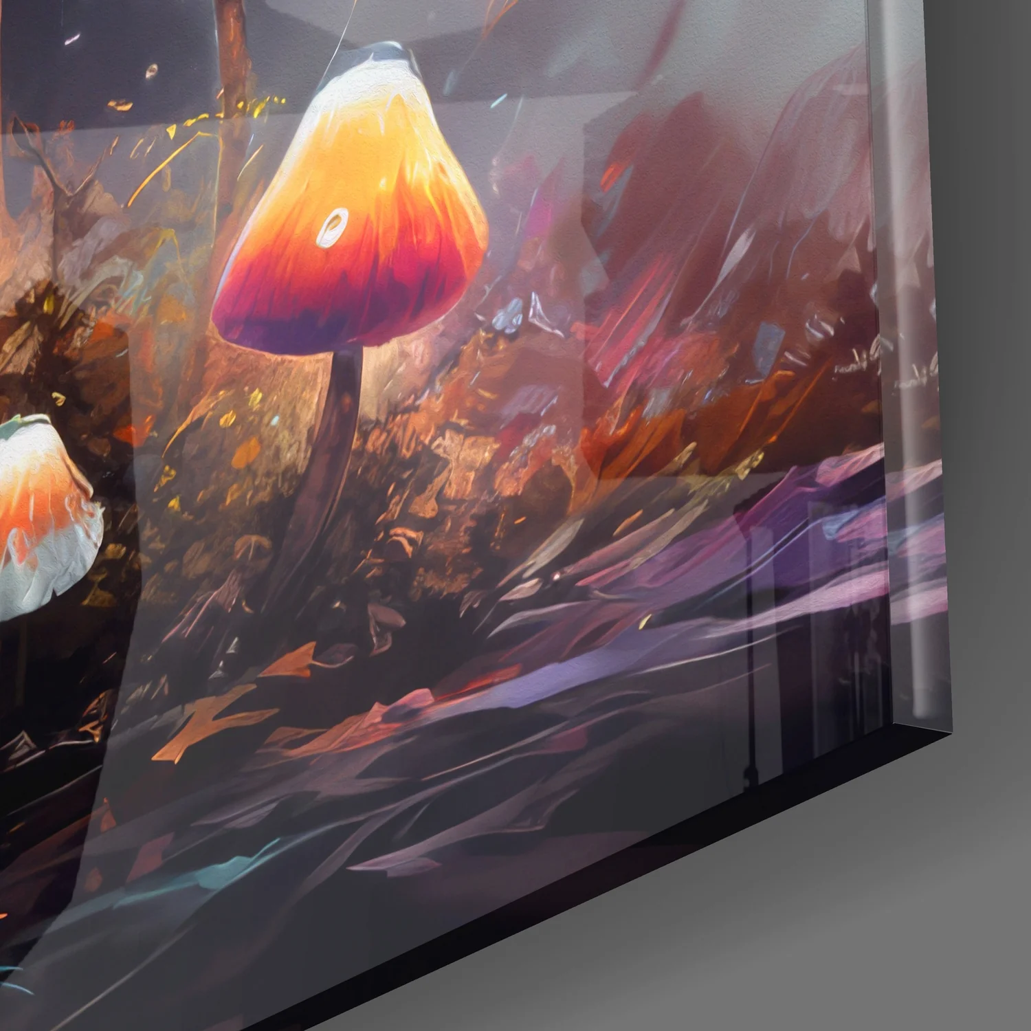Mushroom Glass Wall Art|| Designer's Collection - Image 3