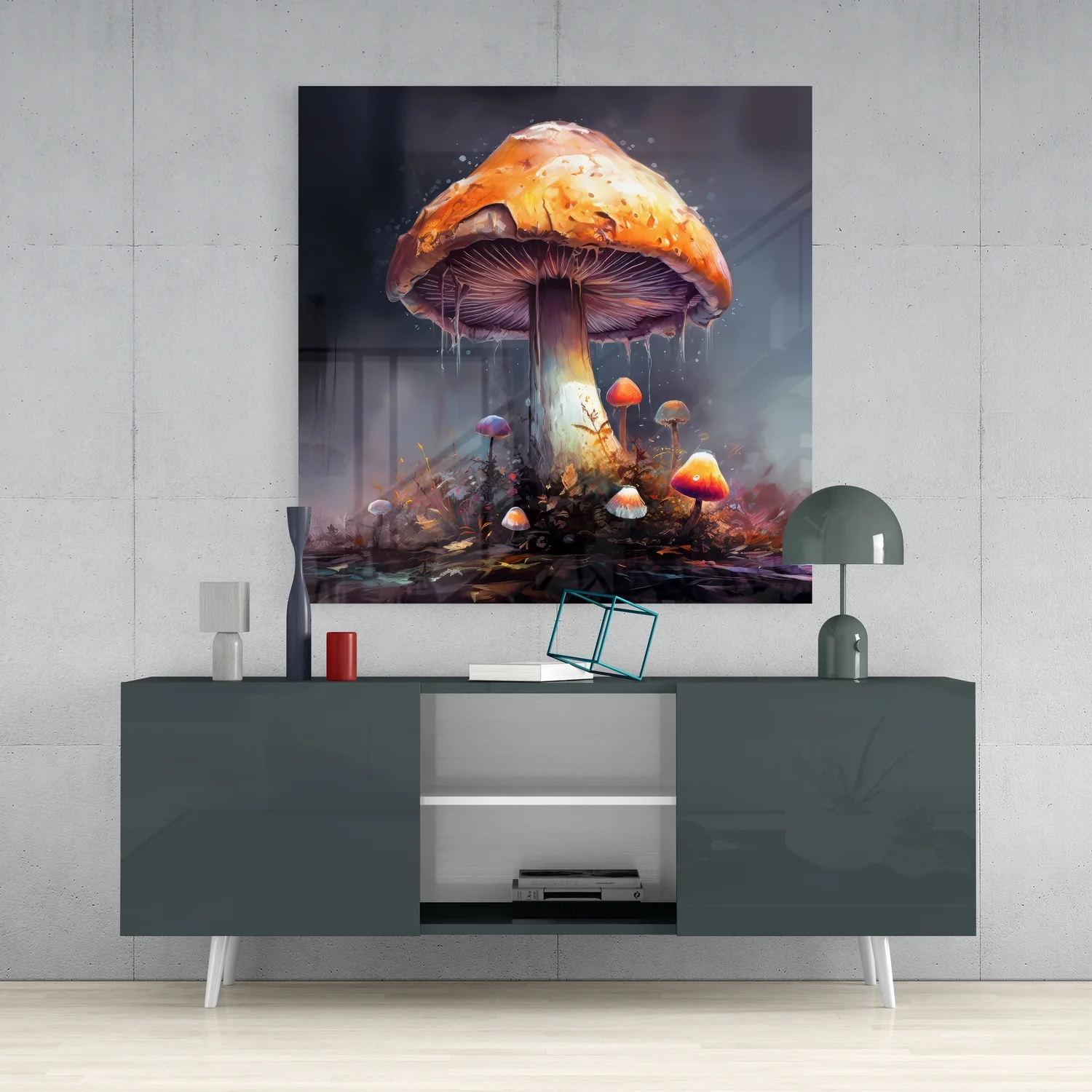 Mushroom Glass Wall Art|| Designer's Collection - Image 4