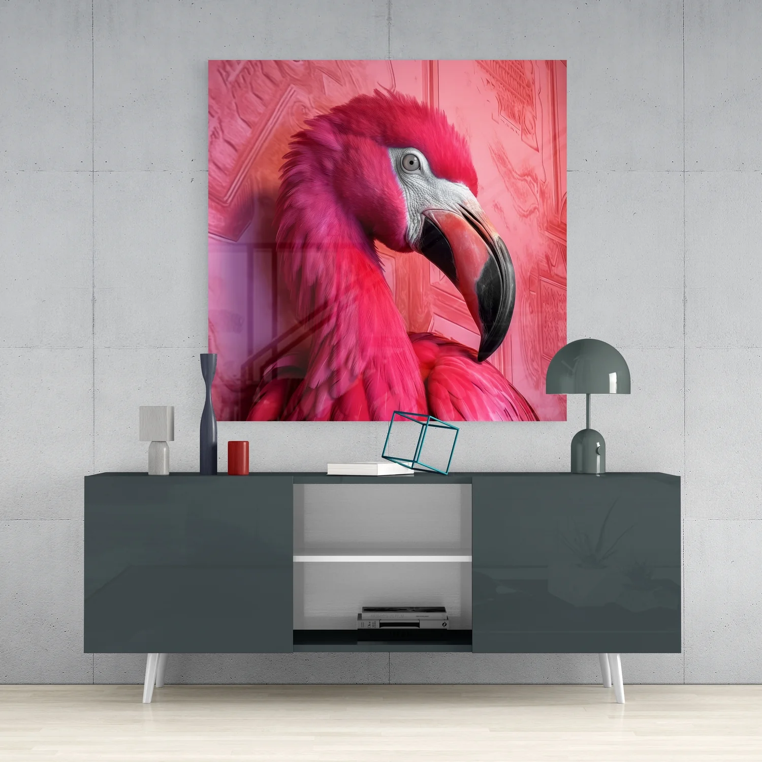 Flamingo Glass Wall Art|| Designer's Collection - Image 4