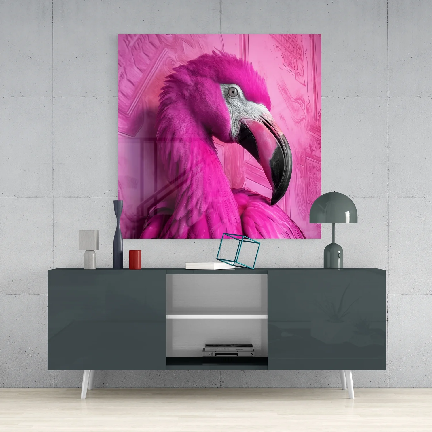 Flamingo Glass Wall Art|| Designer's Collection - Image 4