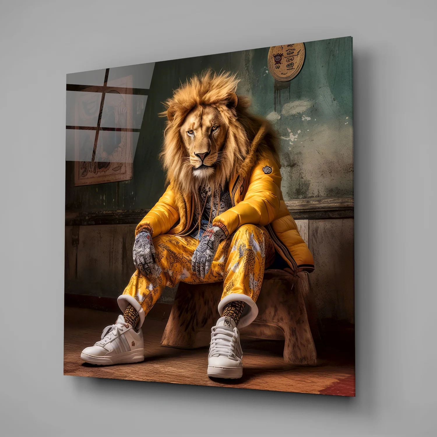 Lion Vogue Glass Wall Art|| Designer's Collection - Image 2
