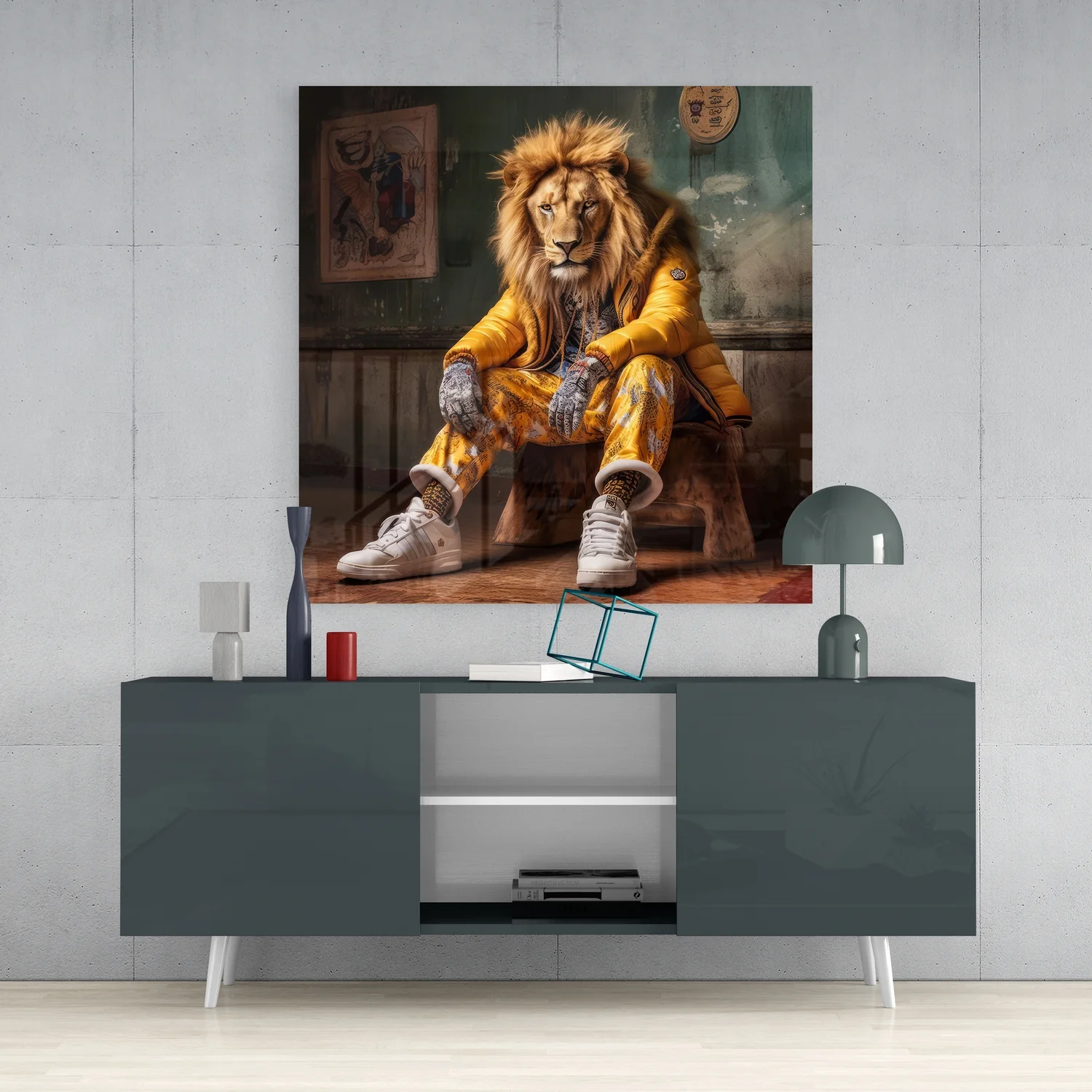 Lion Vogue Glass Wall Art|| Designer's Collection - Image 4