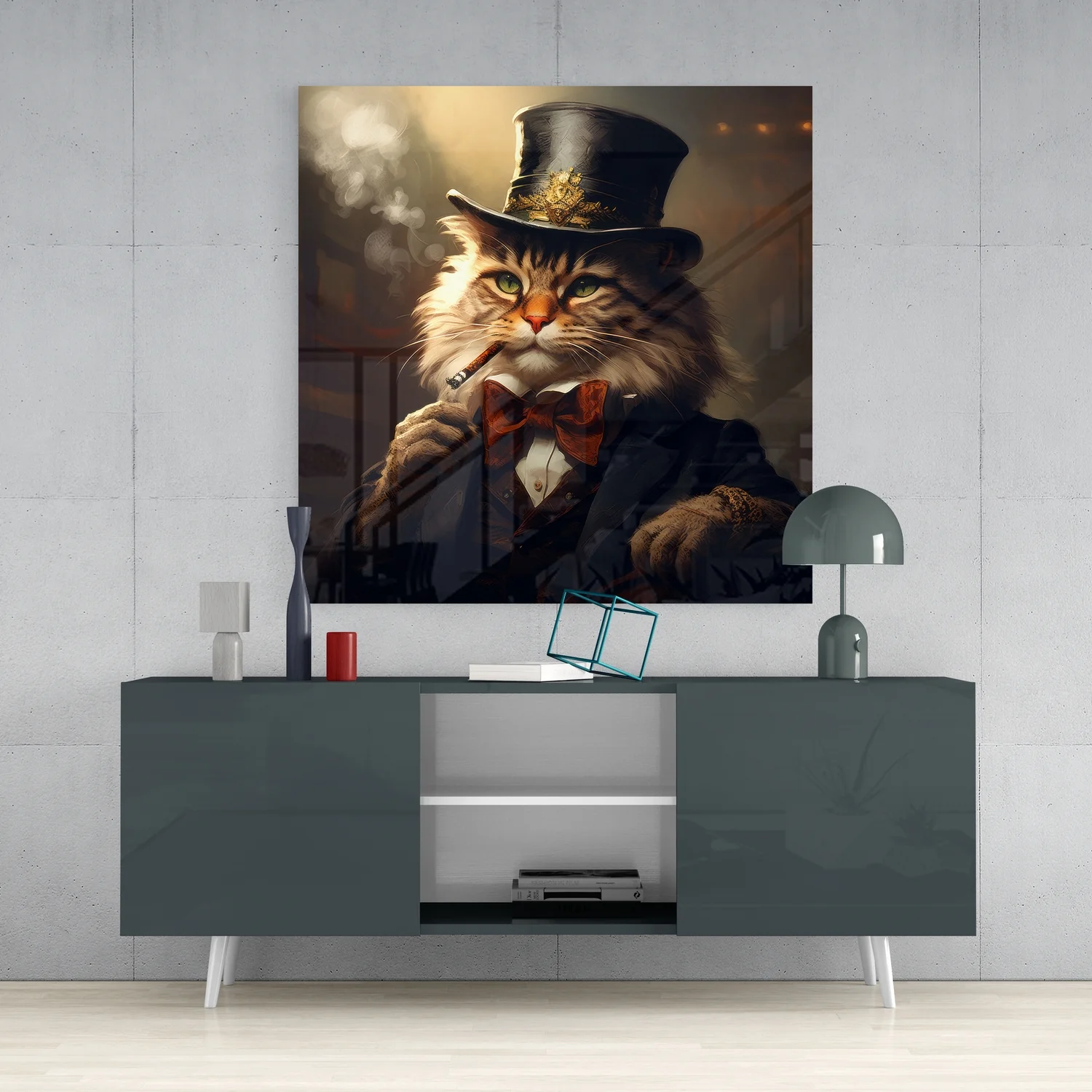 Catleman Glass Wall Art|| Designer's Collection - Image 4