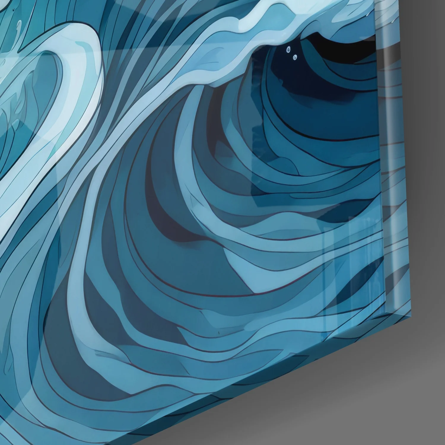 Waves Glass Wall Art|| Designer's Collection - Image 3