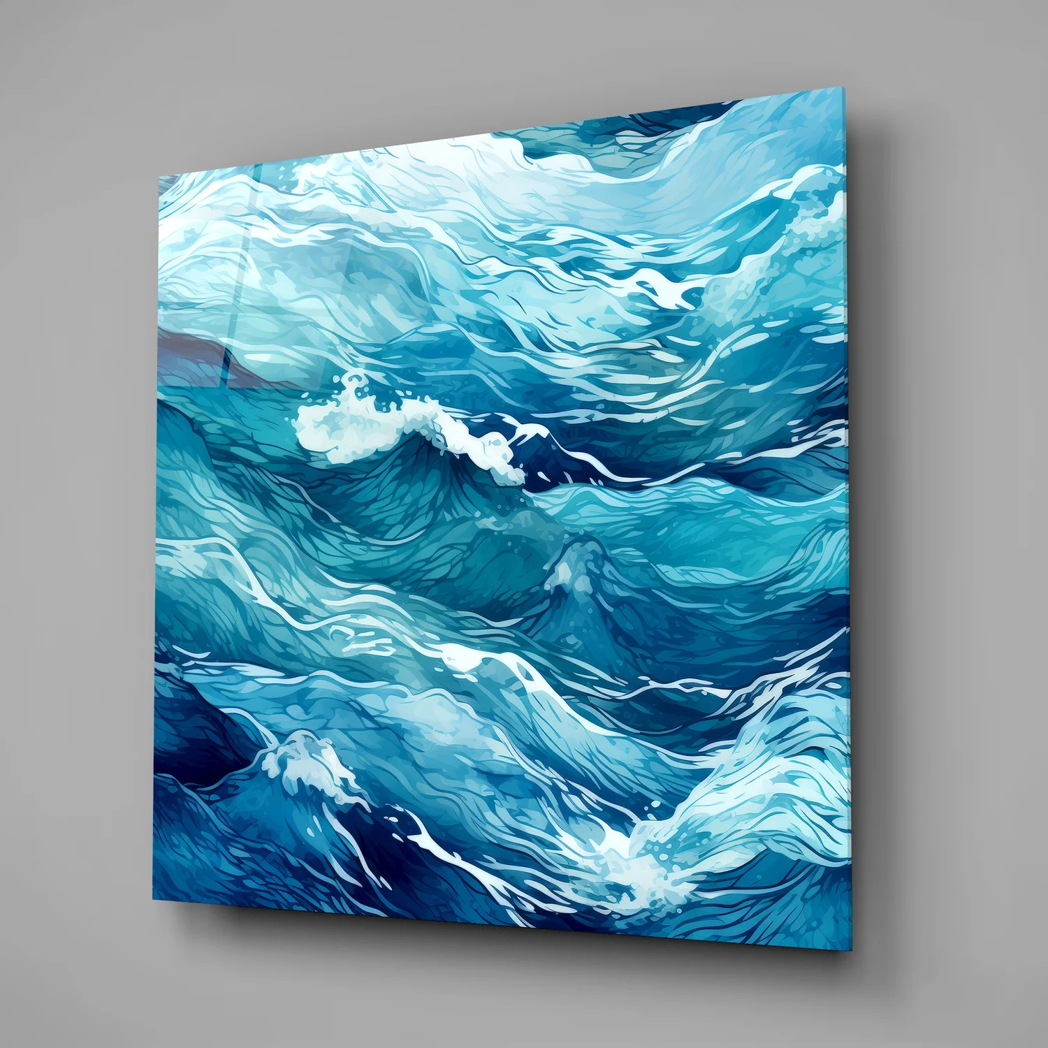 Waves Glass Wall Art|| Designer's Collection - Image 2