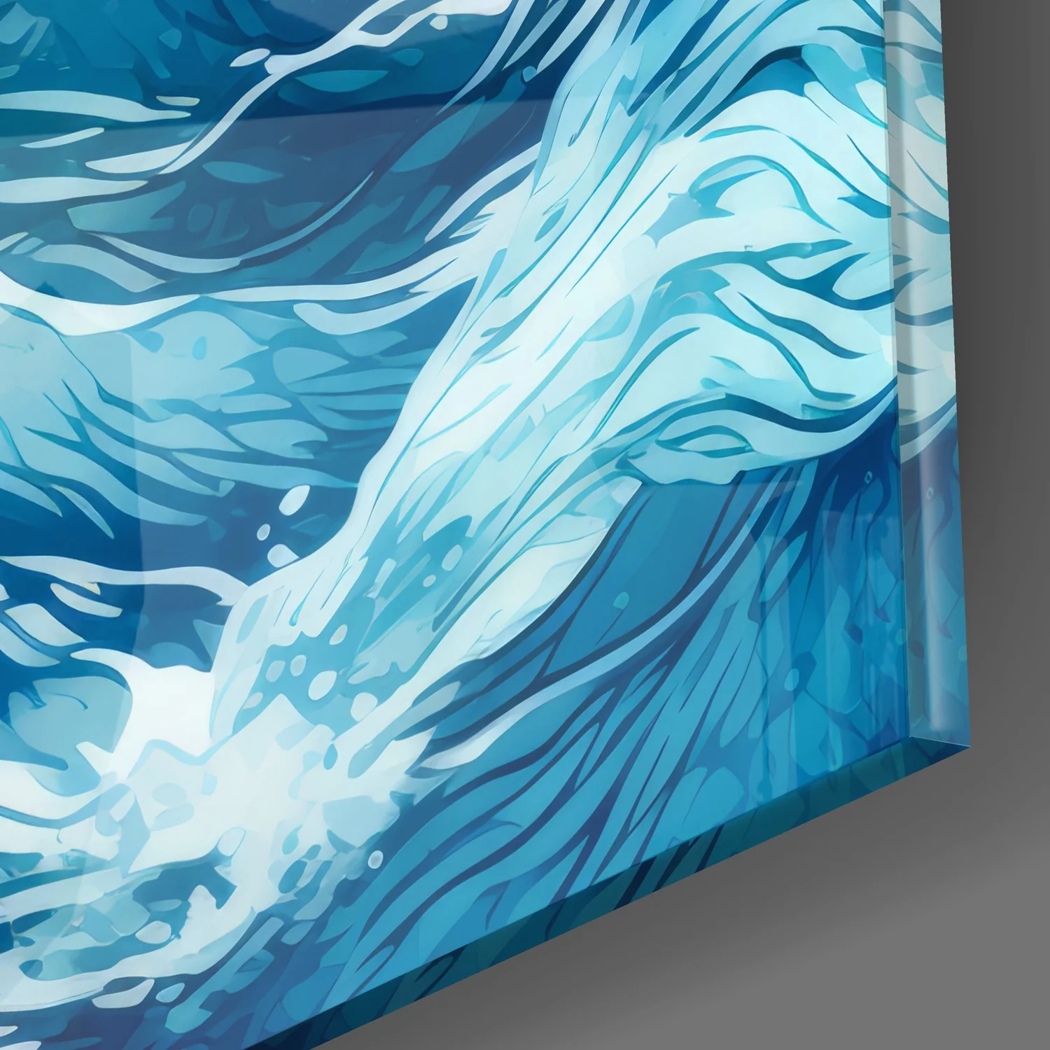 Waves Glass Wall Art|| Designer's Collection - Image 3