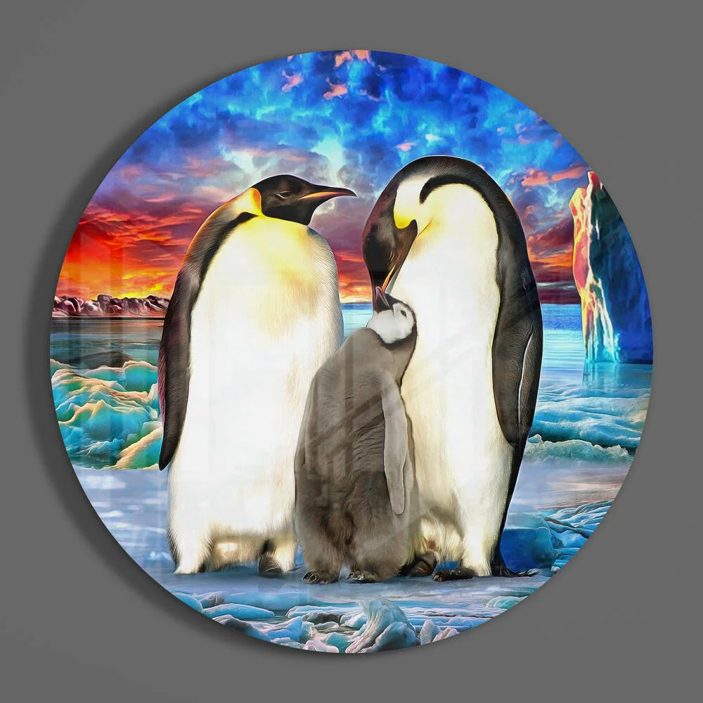 Penguin Family Glass Wall Art - Image 3