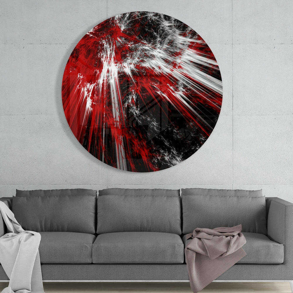 Red Explosion Glass Wall Art - Image 2