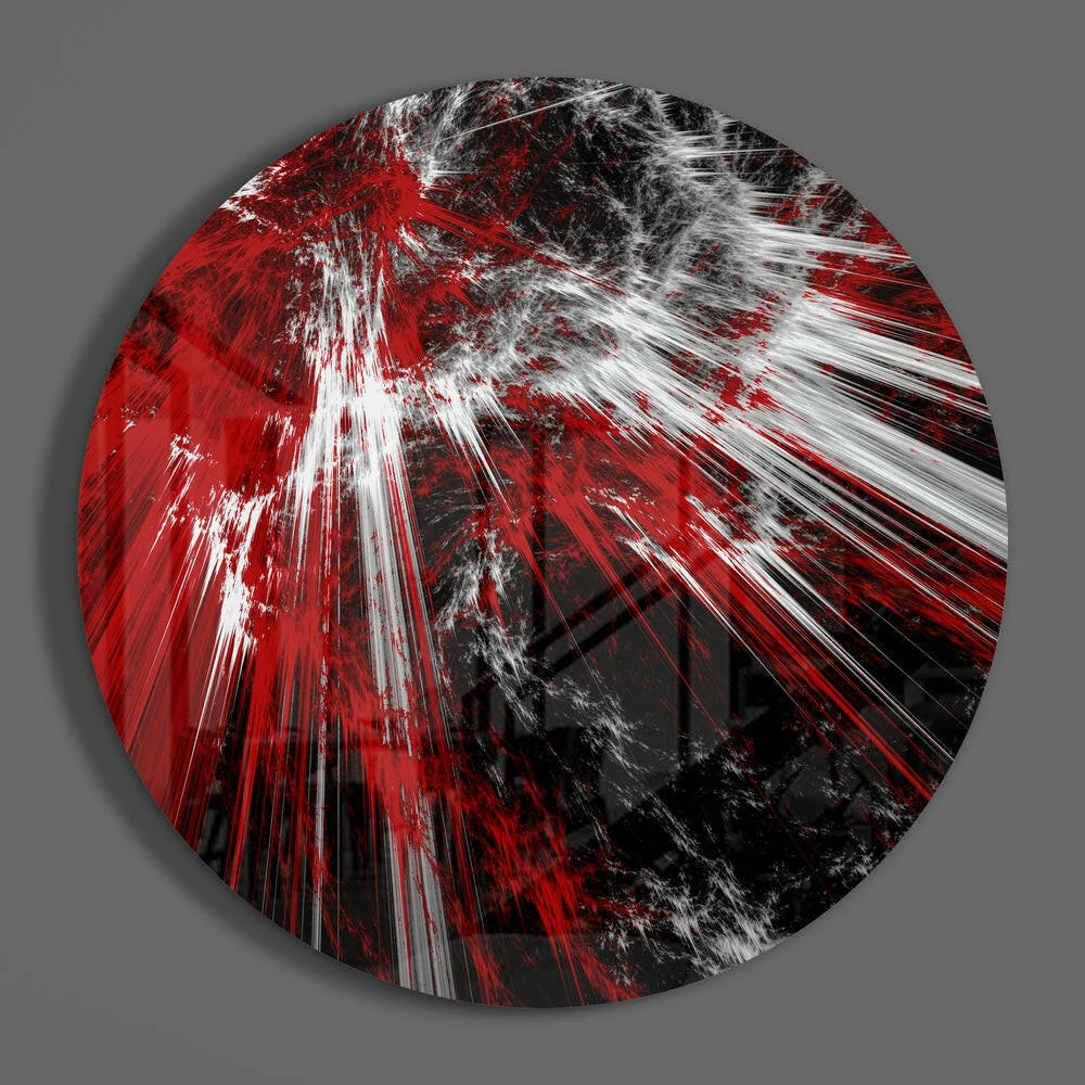 Red Explosion Glass Wall Art - Image 3