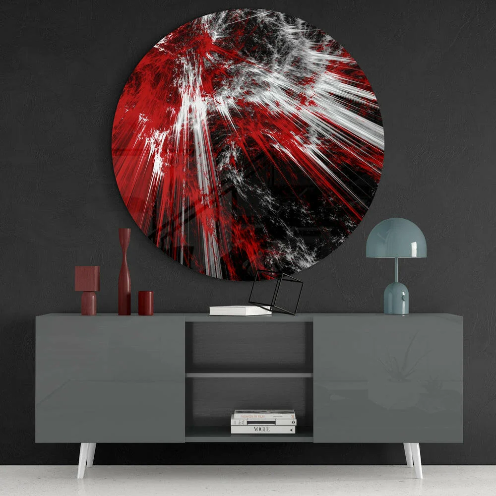 Red Explosion Glass Wall Art - Image 4