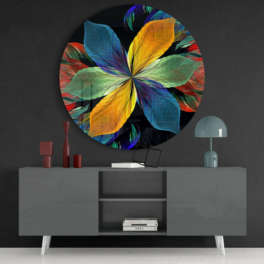 Colorful Flower Glass Wall Art - Image 4