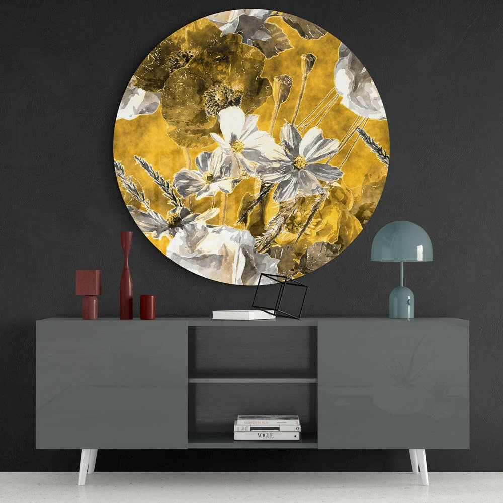 Abstract Flower Glass Wall Art - Image 4