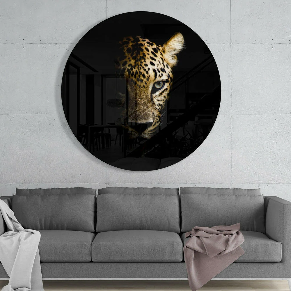 Leopard Glass Wall Art - Image 2