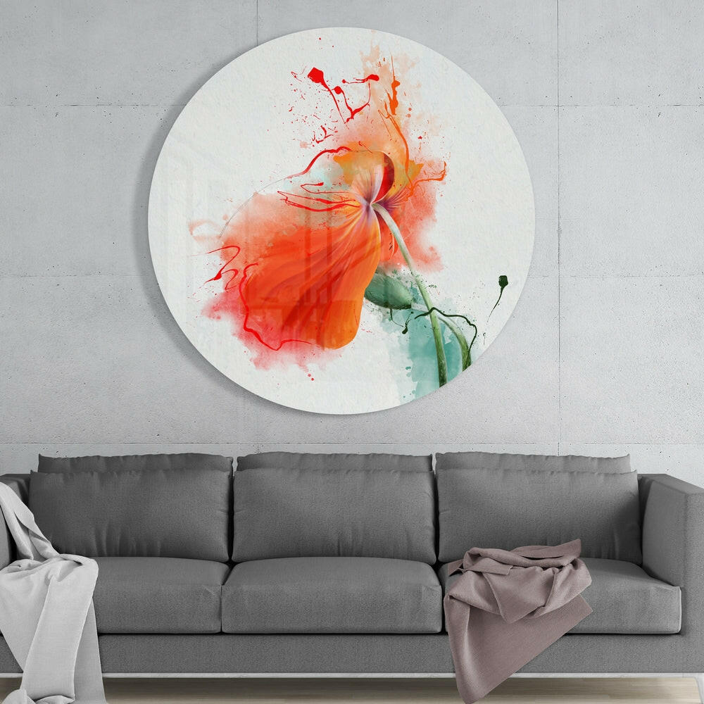 Watercolor Flower Glass Wall Art - Image 2