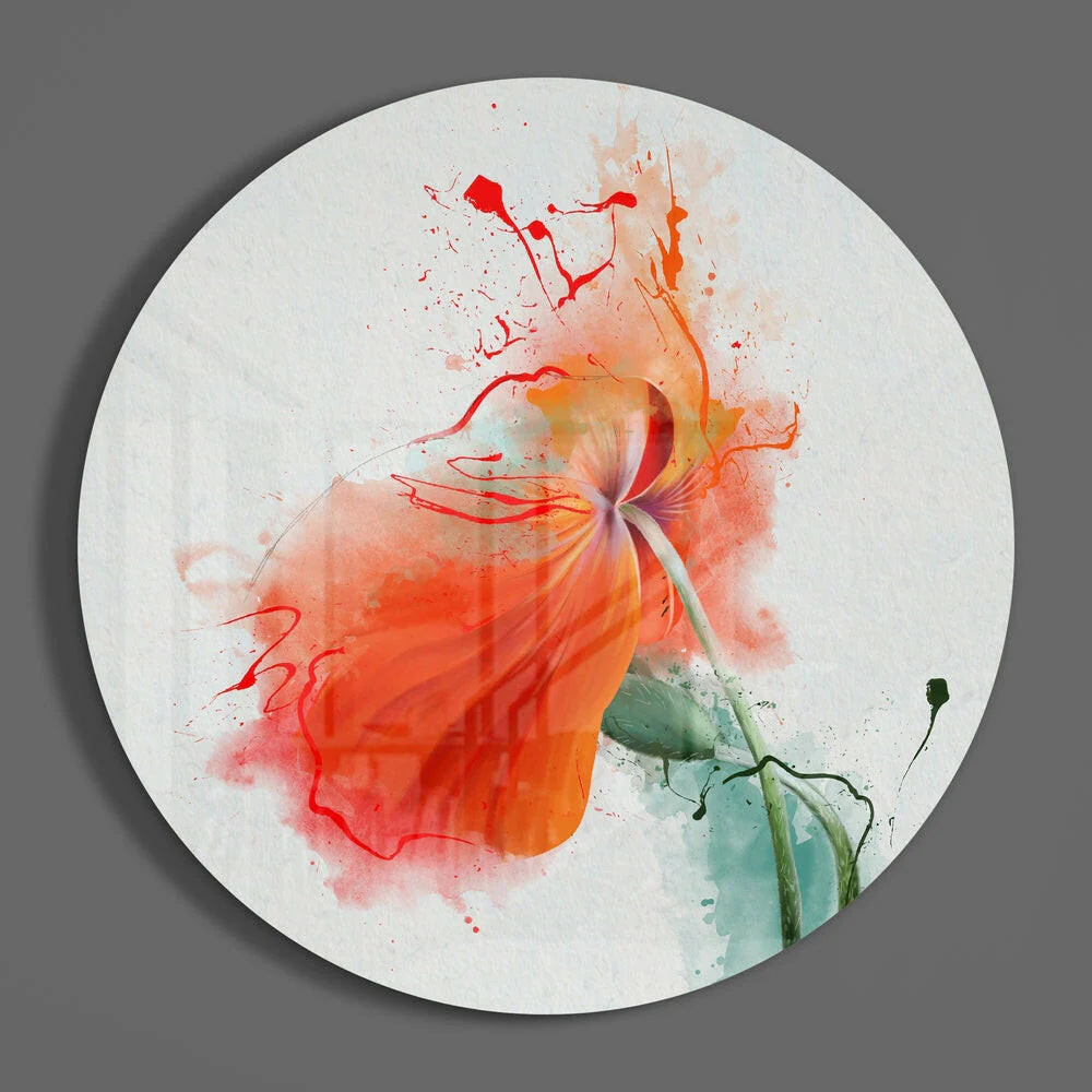 Watercolor Flower Glass Wall Art - Image 3