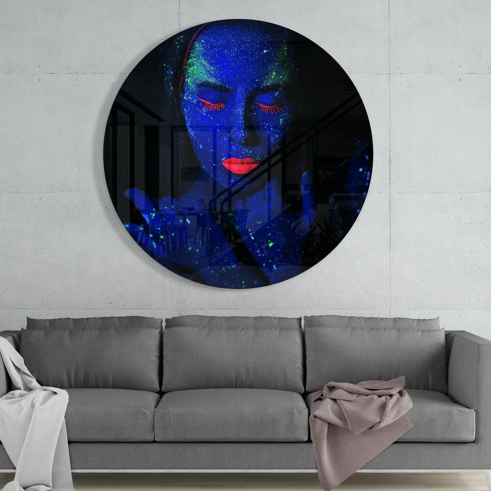 Neon Woman Glass Wall Art - Image 2