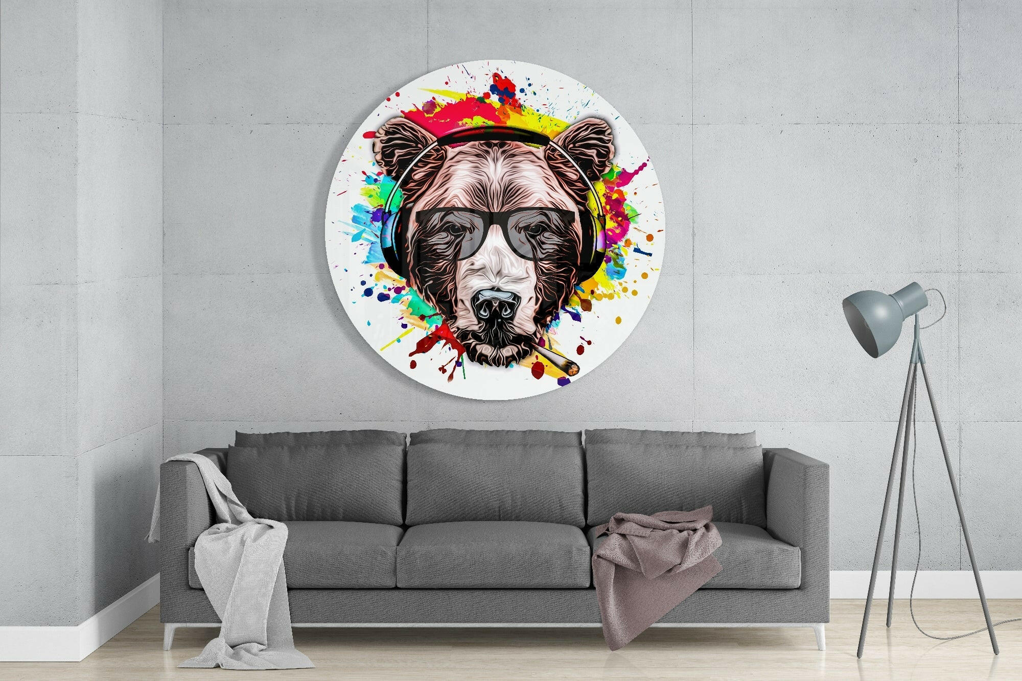 Musician Bear Glass Wall Art - Image 2