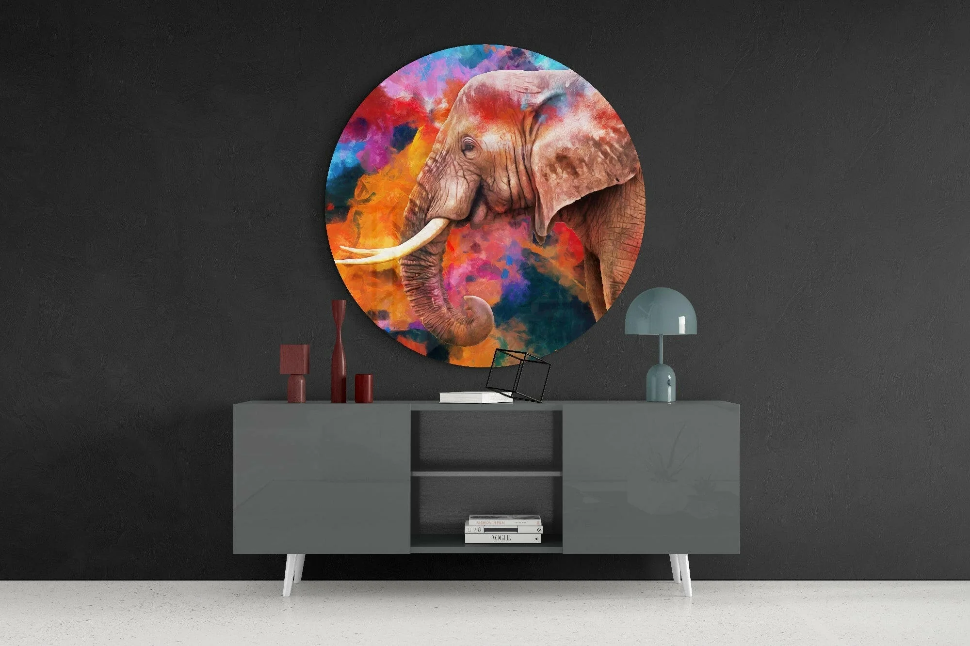 Elephant Sash Glass Wall Art - Image 4