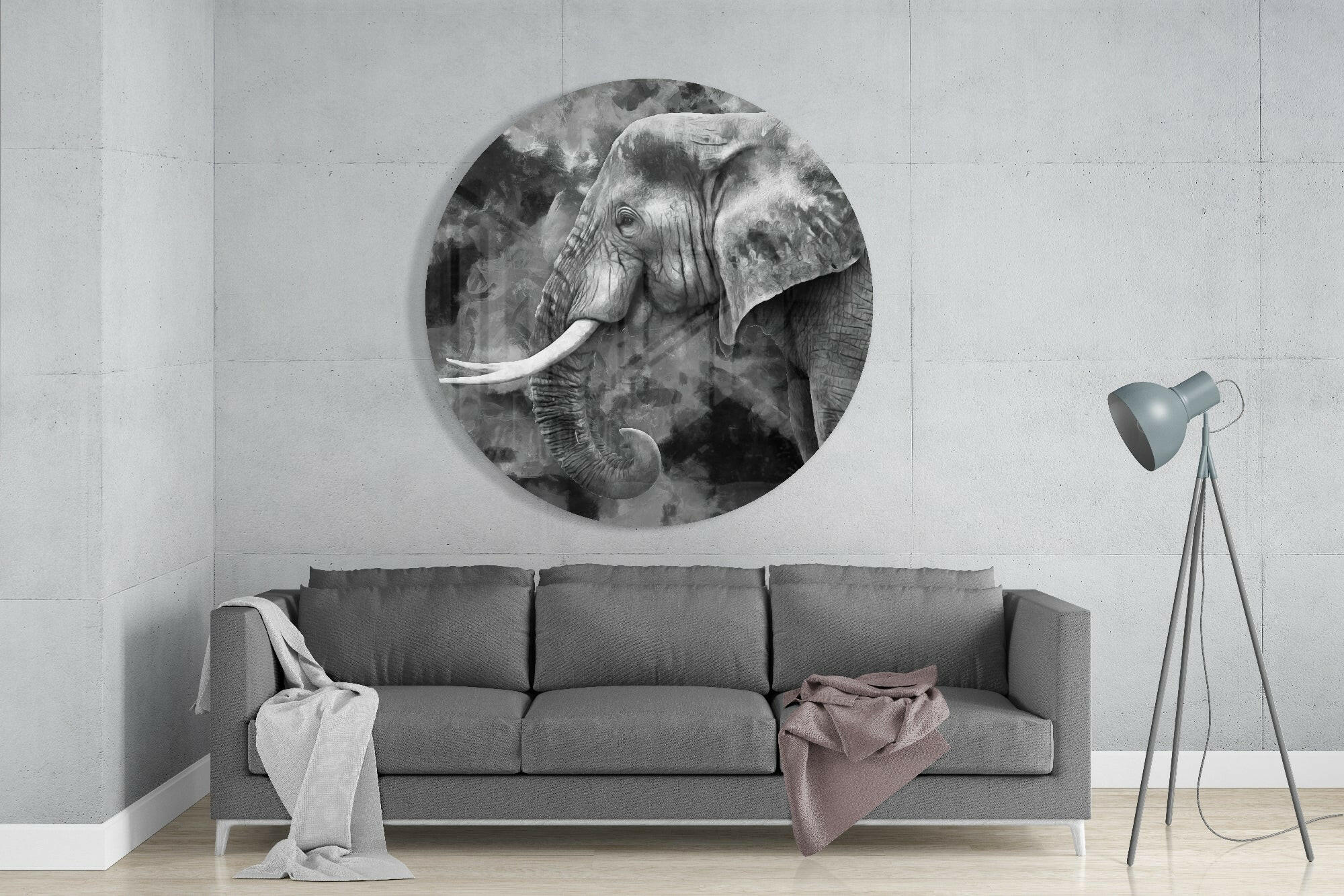 Elephant Glass Wall Art - Image 2