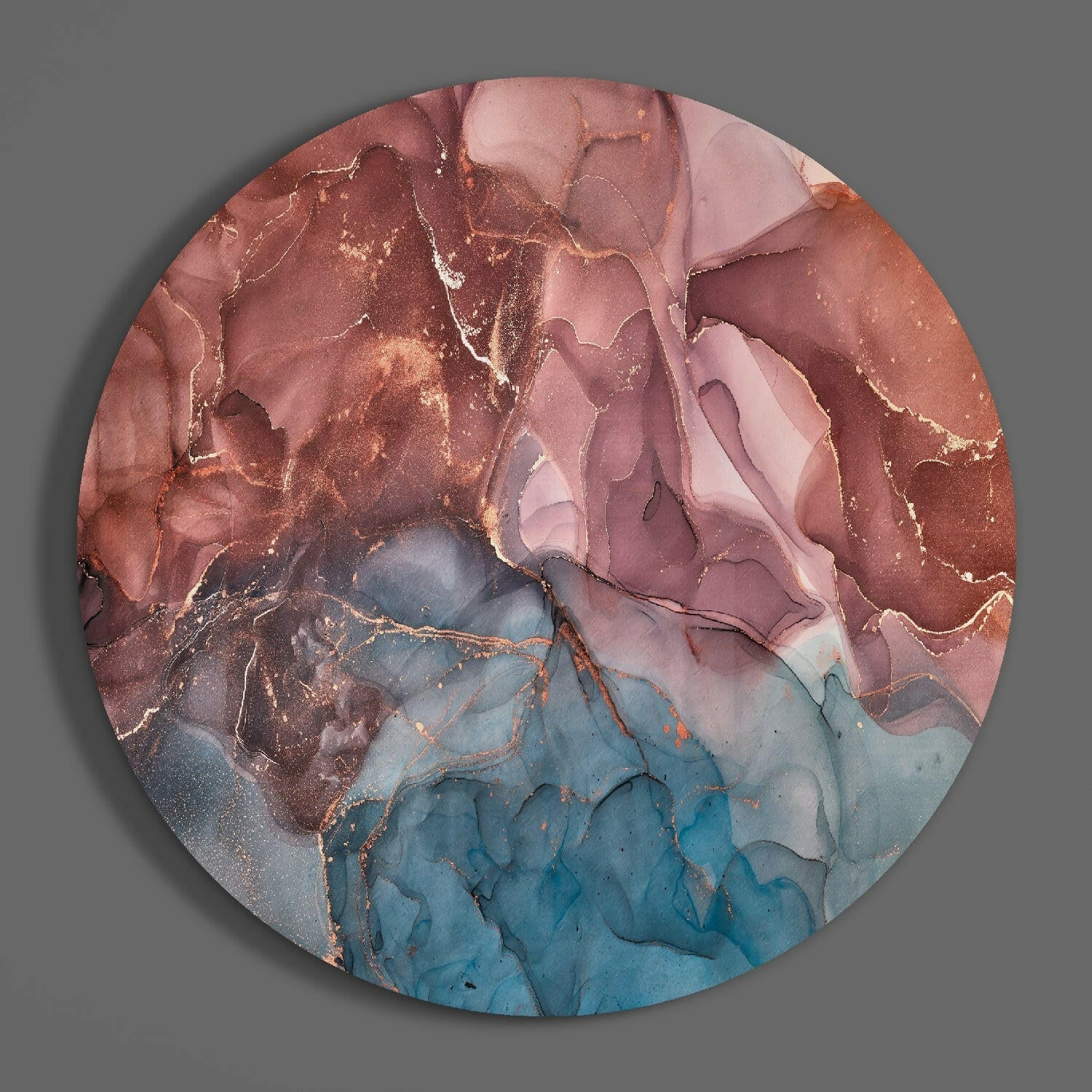 Orange Marble Glass Wall Art - Image 3