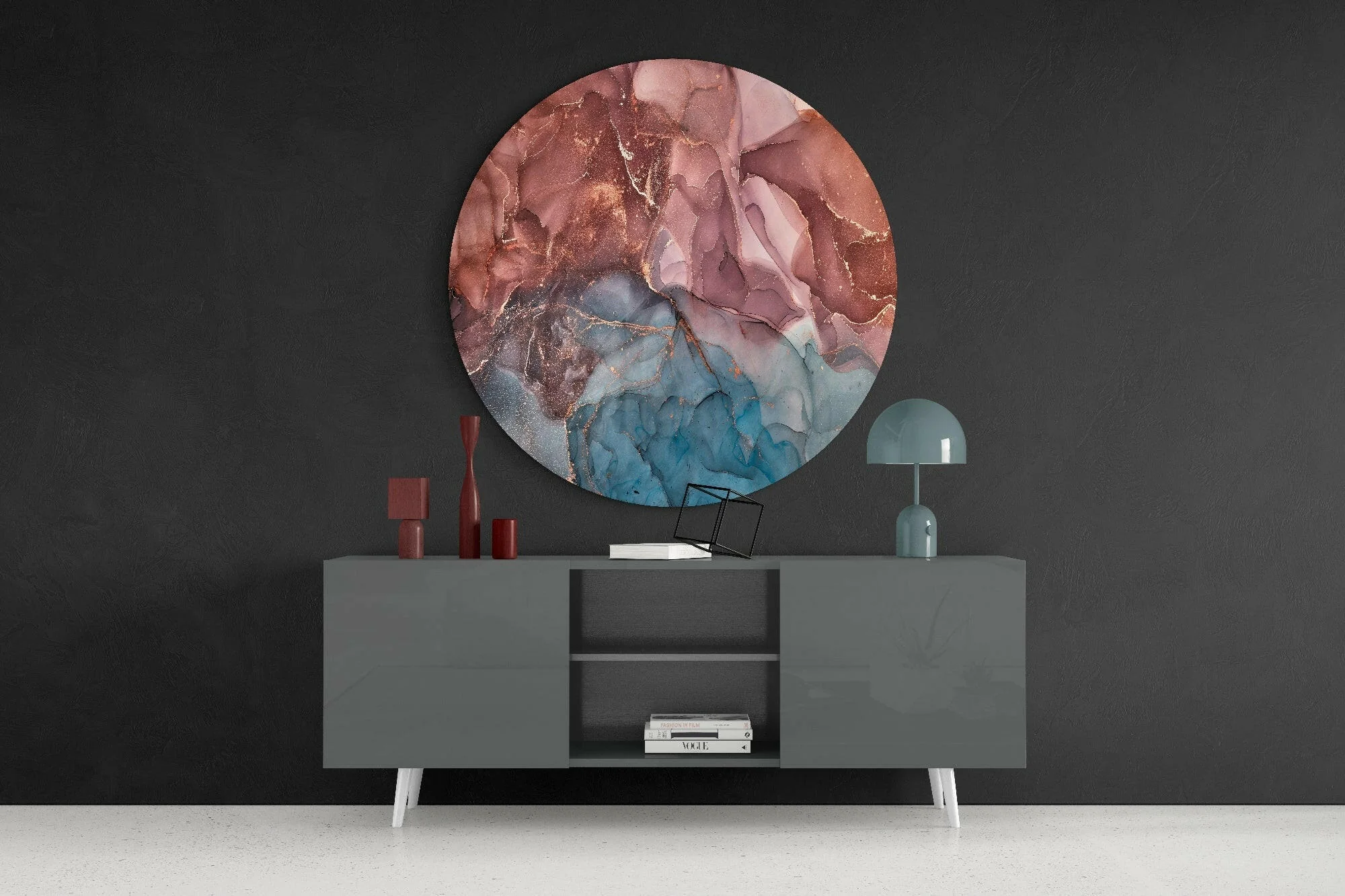Orange Marble Glass Wall Art - Image 4