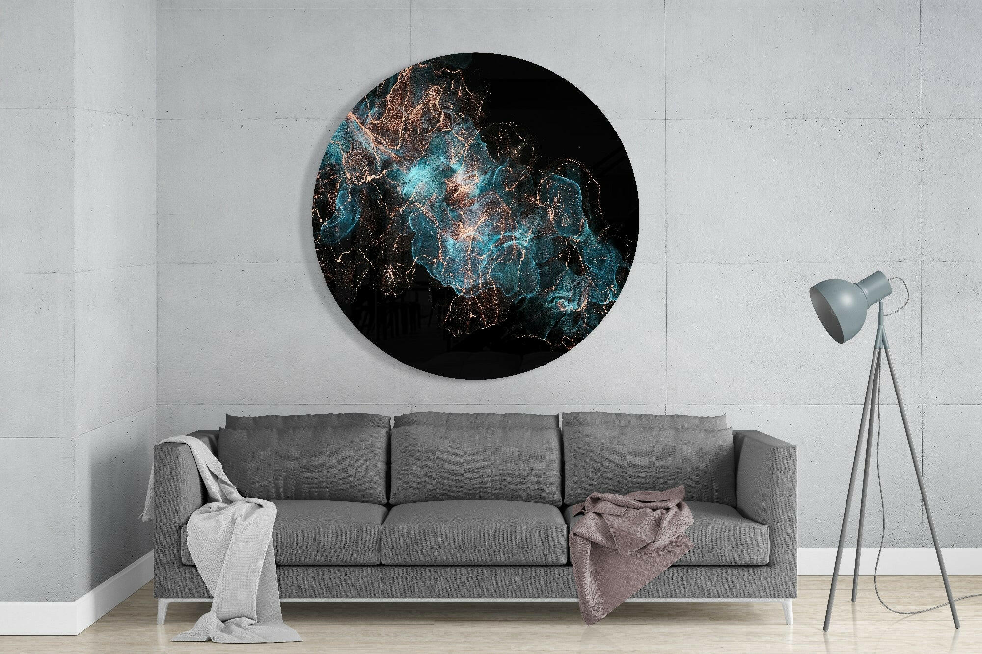 Blue Explosion Glass Wall Art - Image 2