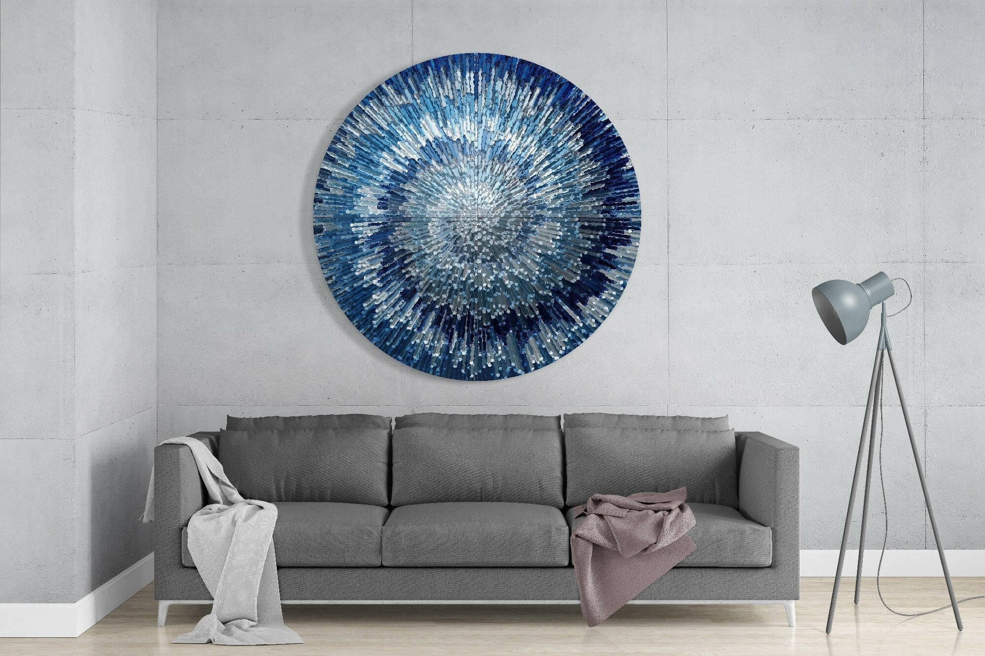 Blue Splash Glass Wall Art - Image 2